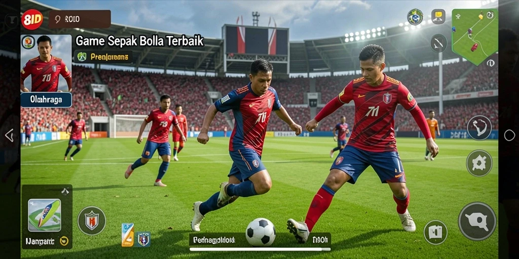 Tampilan gameplay nyata dari game sepak bola 8ID.