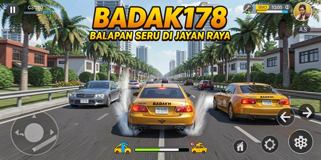 Tampilan seru gameplay balap di <strong>BADAK178</strong> yang mengasyikkan.