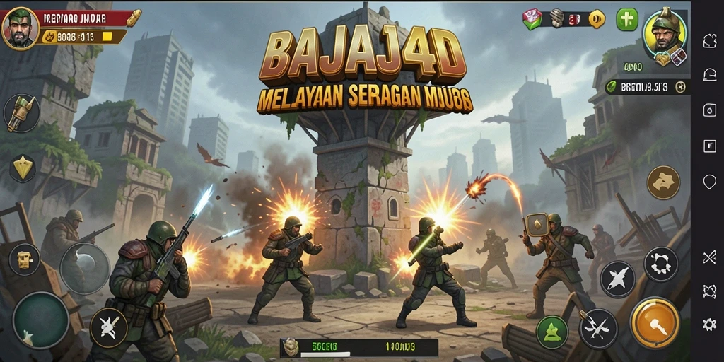Tangkapan layar gameplay menunjukkan pertahanan menara yang strategis dalam BAJAJ4D.