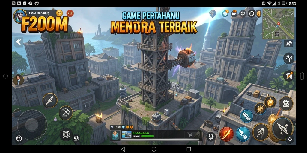 Tampilan gameplay F200M yang menegangkan saat menghadapi musuh.