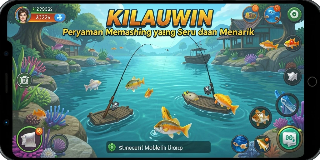 Menampilkan gameplay KILAUWIN dengan grafis memukau saat memancing.