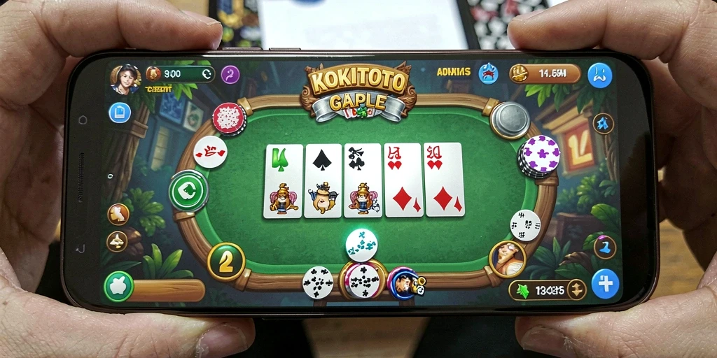 Tampilan gameplay seru dari KOKITOTO dalam permainan Gaple.