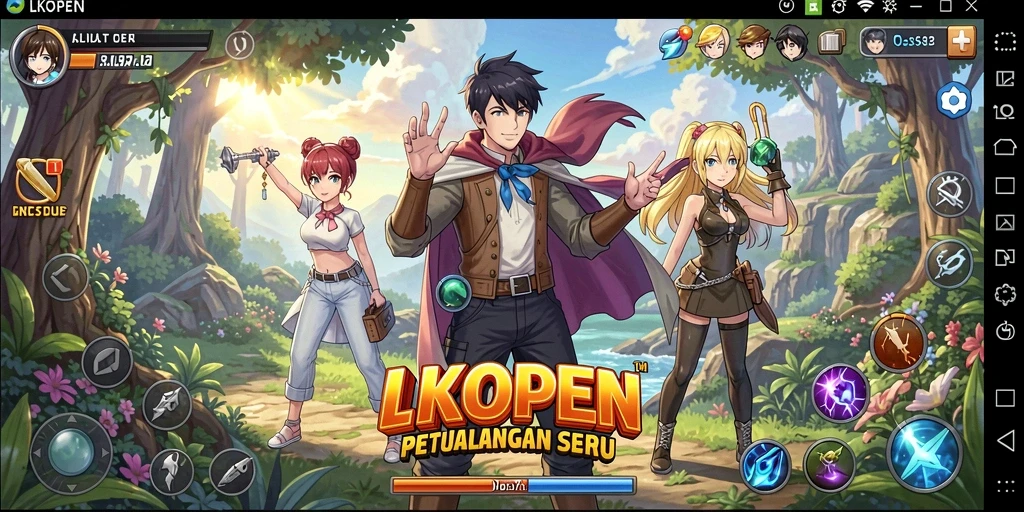 Tampilan mendebarkan dari gameplay <strong>LKOPEN</strong> dengan karakter Anime yang dinamis.