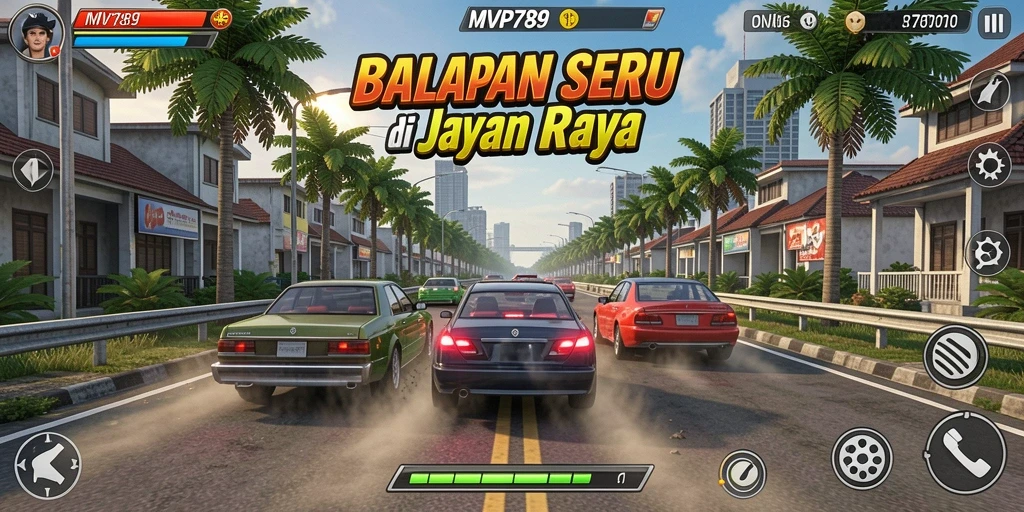 Gameplay seru balapan dengan mobil kustom.