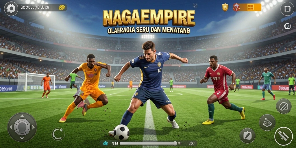 Screenshot NAGAEMPIRE menampilkan gameplay seru dalam pertandingan olahraga.
