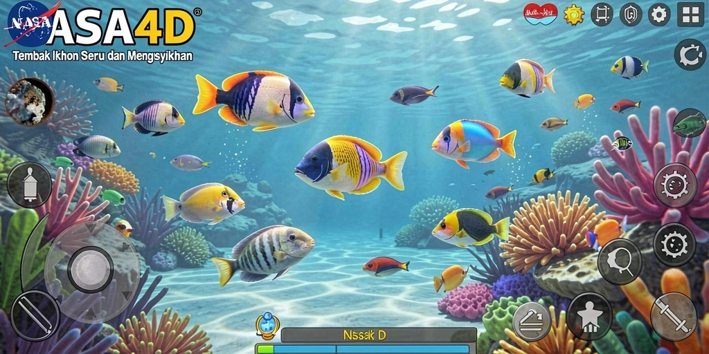 Tampilan menakjubkan dari gameplay Tembak Ikan di NASA4D.