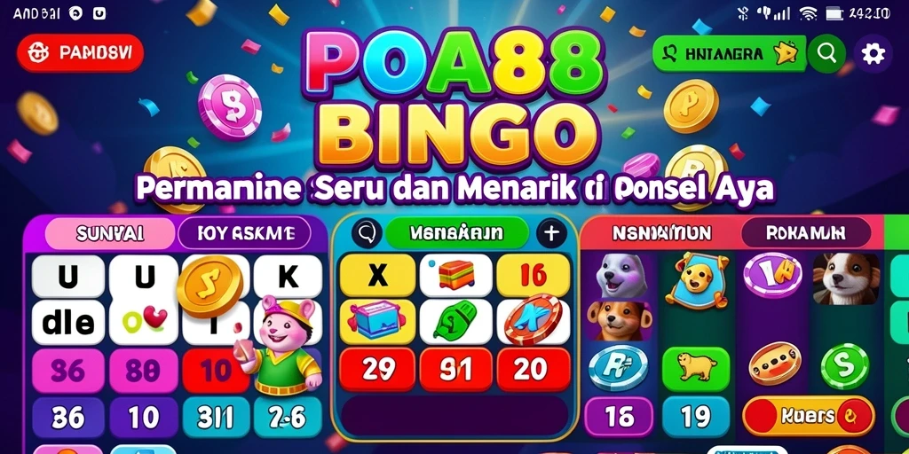 Screenshot gameplay aplikasi POA88 yang penuh warna dan seru.