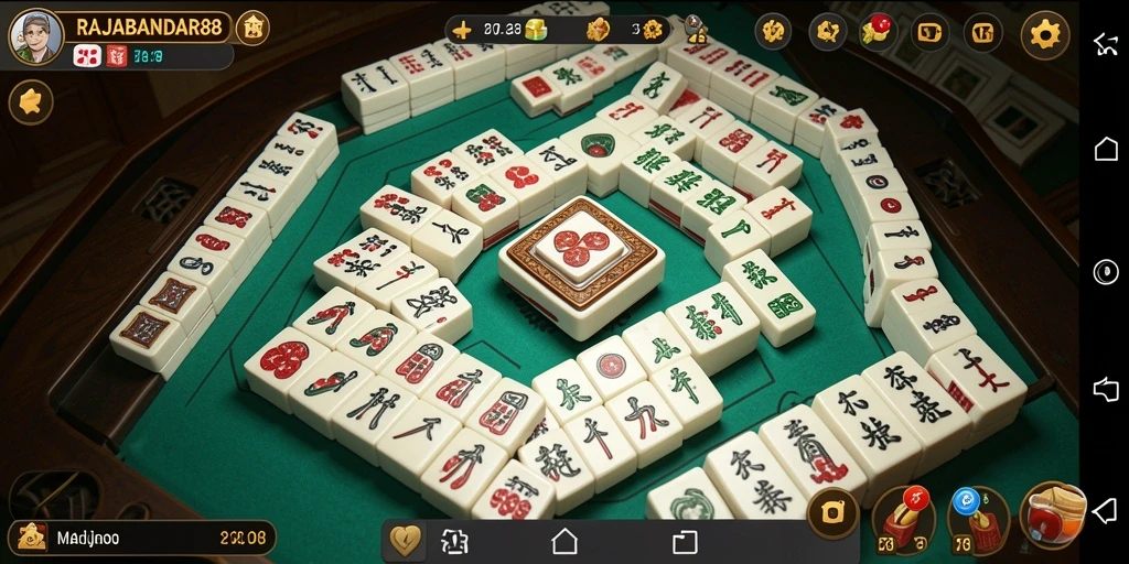 Tampilan gameplay menarik dari RAJABANDAR88 saat bermain Mahjong.