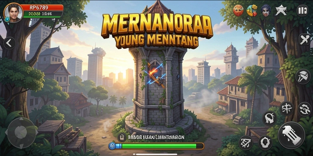 Tangkapan layar gameplay RP6789 menampilkan strategi menara yang mendebarkan.