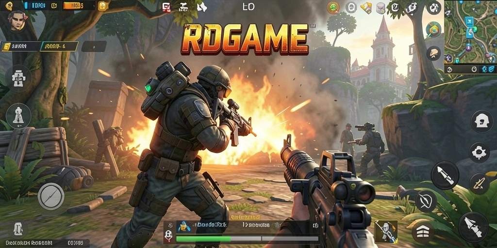 Screenshot gameplay menegangkan dalam RPGAME dengan aksi TPS yang intens.