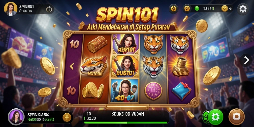 Tangkapan layar utama SPIN101 menampilkan aksi seru dan intens.