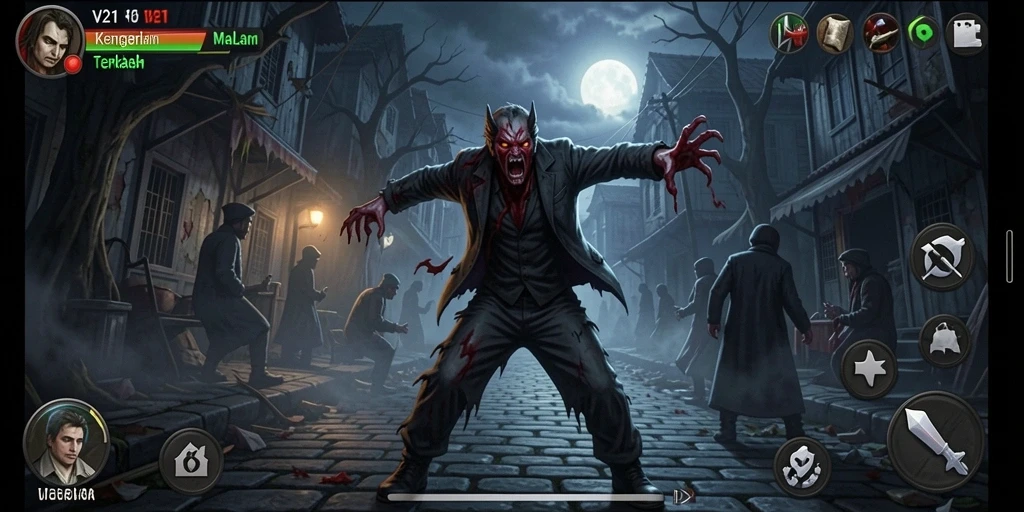 Tampilan gameplay V21 yang mendebarkan dan mencekam.